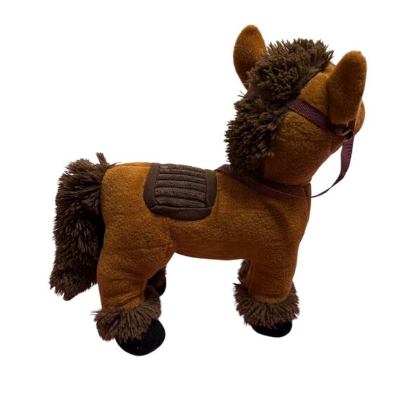 Vintage Plush Horse Toy Saddle Bridle Brown Tested Sound Works Battery Operated - Picture 3 of 7